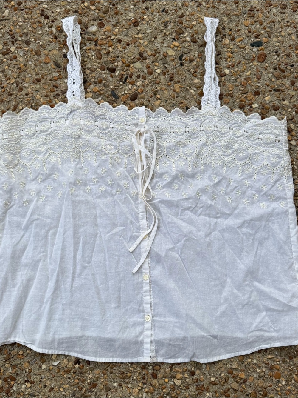 Madewell Camisole Lace Eyelet Embroidered Boho Top Size 12